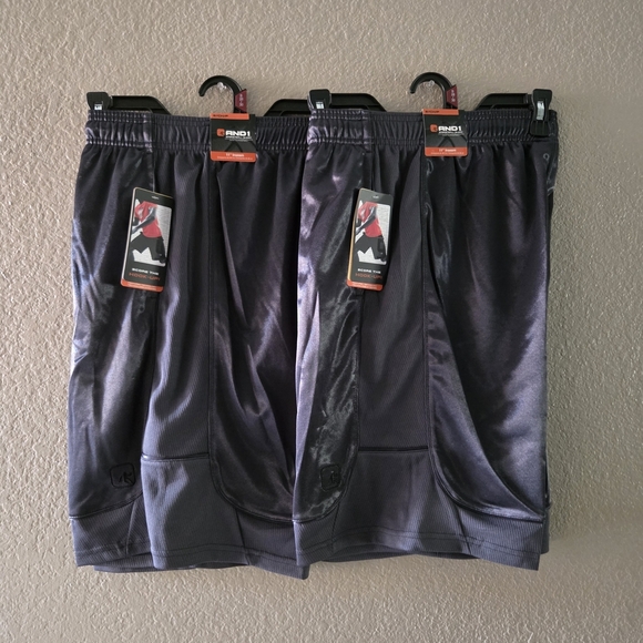 AND1 Men's Baggy Athletic Dark Gray Basketball Shorts Sz S NWT 2-Piece Bundle - Picture 2 of 6